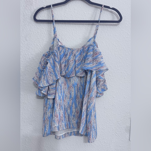 Miss Me blue Ruffle flowy strappy blouse -Size Medium NWT - Picture 4 of 7